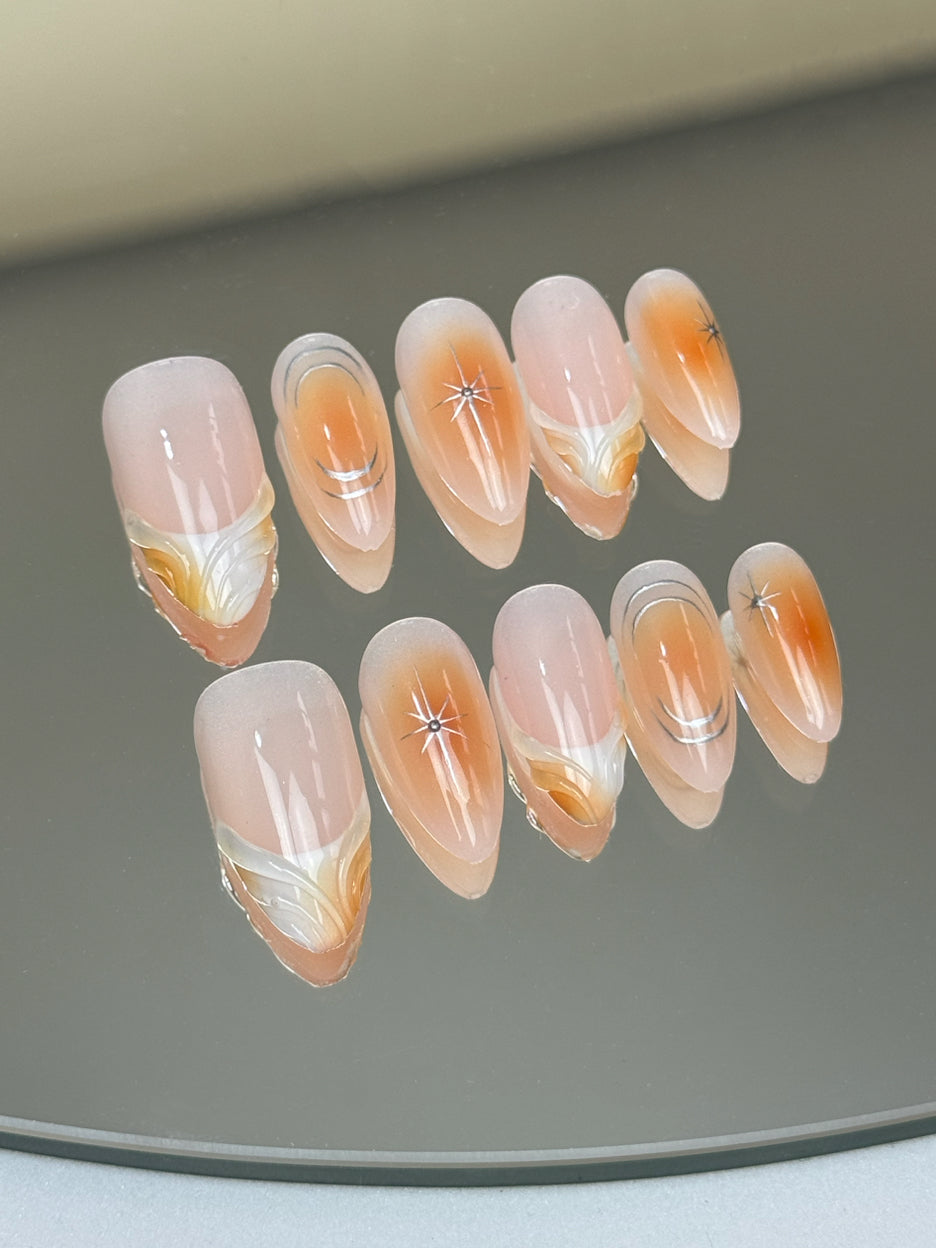 Orange Aura - handsy nails